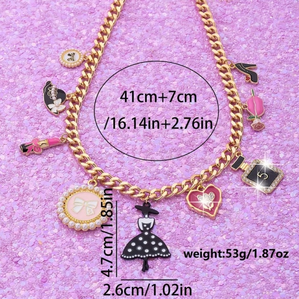 High Fashion Gold Plated Charm Necklace - Picture 4 of 4